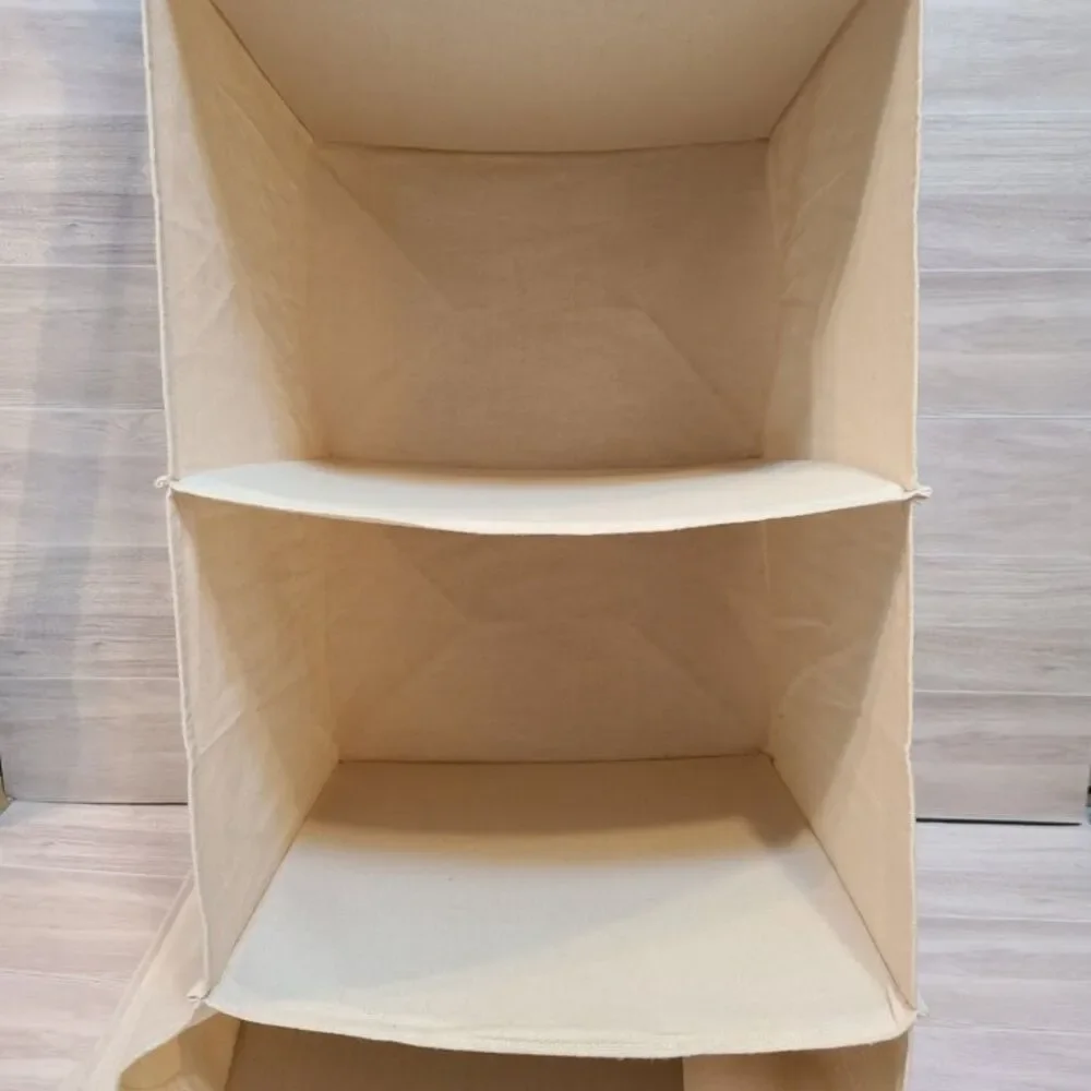 Container Store 6 Compartment Hanging Closet Organizer Canvas Shelves Storage